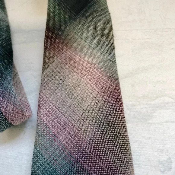 WoolCroft by Wembley Wool Blend Striped Skinny 3" Tie Necktie Woven - Picture 2 of 8